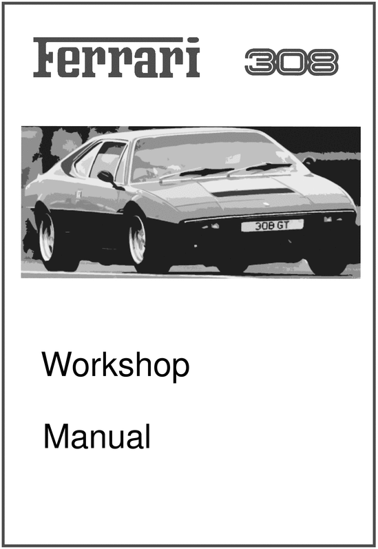 Product picture Ferrari 308 GT4 Workshop & Service Manual